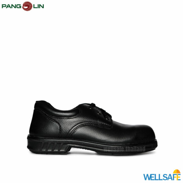 รองเท้าเซฟตี้ หุ้มส้น สีดำ พื้นยางหล่อ แพนโกลิน 9501r safety shoes pangolin black