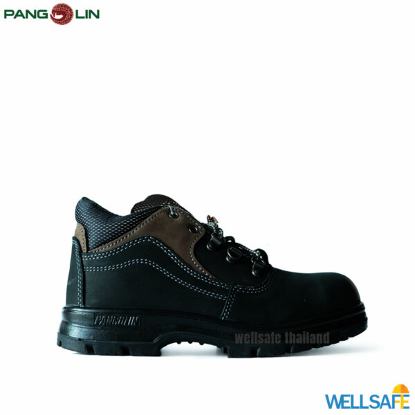 รองเท้าเซฟตี้ หุ้มข้อ สีดำ พื้น pu เสริมแผ่นสแตนเลส แพนโกลิน 0282u 0282ug safety shoes pangolin black