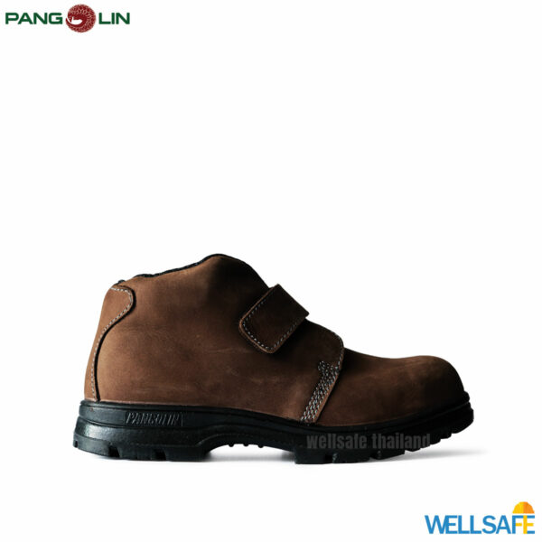 รองเท้าเซฟตี้ หุ้มข้อ สีน้ำตาล พื้น pu เสริมแผ่นสแตนเลส แพนโกลิน 0284u 0284ug safety shoes pangolin brown