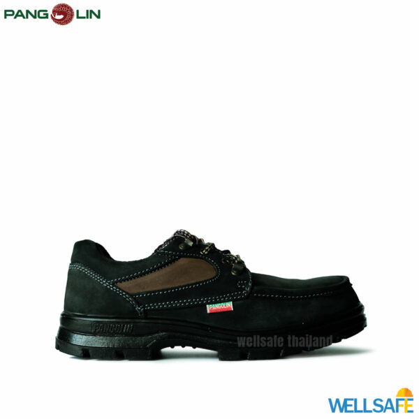 รองเท้าเซฟตี้ หุ้มส้น สีดำ พื้น pu เสริมแผ่นสแตนเลส แพนโกลิน 0285u 0285ug safety shoes pangolin black